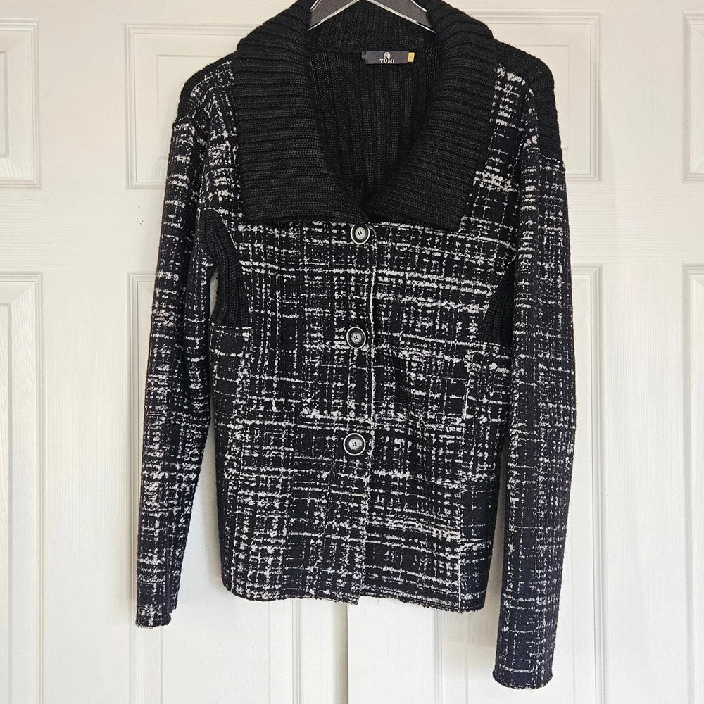 TUMI‎ Alpaca Wool Blend Textured Cardigan Sweater XXL